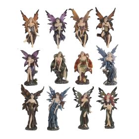 12-PC Mini Fairy with Multi Poses 5"H Miniature Fairy Figurine Set Home Decor Gift