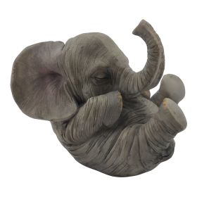 4.25"W Baby Elephant Supine Figurine Home Decor Gift