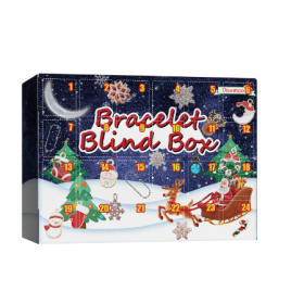 Dowmoo Christmas Advent Calendar Diy Bracelet Blind Box 24 Grid Calendar Bell Accessory Blind Box (Option: 2Pcs)