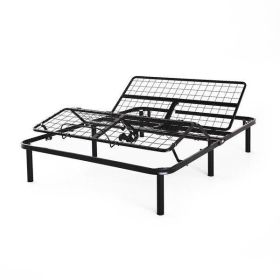 Electric Head Foot Adjustable Bed Base with Remote (size: Queen)