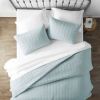 Microfiber Farmhouse Coverlet Bedspread Set Light Blue