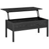 Lift Top Coffee Table w/ Hidden Storage black metal legs