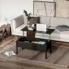 Lift Top Coffee Table w/ Hidden Storage black metal legs