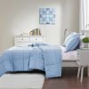 Blue 3 Piece Microfiber Reversible Comforter Set