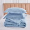 Blue 3 Piece Microfiber Reversible Comforter Set