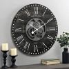 Industrial FarmHome Round Oversized Wall Clock in Rustic