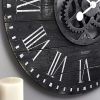 Industrial FarmHome Round Oversized Wall Clock in Rustic