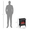 Electric Fireplace Heater with Realistic Log Flame LED