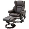 Adjustable Faux Leather Remote Massage Recliner Chair w/ Ottoman