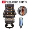 Adjustable Faux Leather Remote Massage Recliner Chair w/ Ottoman