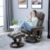 Adjustable Faux Leather Remote Massage Recliner Chair w/ Ottoman