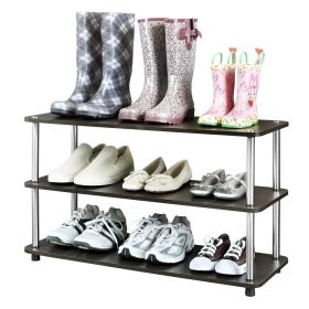 3-Shelf Modern Shoe Rack - Holds up to 12 Pair of Shoes (Color: Expresso)