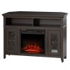Electric Fireplace Mantel TV Stand w/ Adjustable Shelves 2 Storage Cabinets