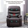 Adjustable Faux Leather Remote Massage Recliner Chair w/ Footrest