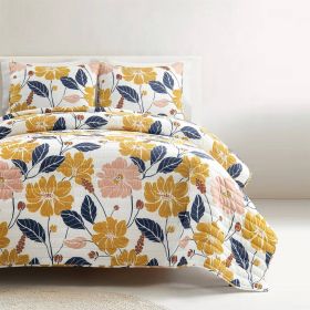 Floral Lightweight Quilt Set (Color: Aloha Hawaiian, size: Full/Queen)