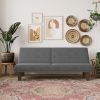 Modern Upholstered Microfiber Adjustable Futon Sleeper Sofa