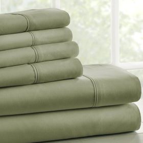 Sage 4 PCS Soft Wrinkle Resistant Microfiber/Polyester Sheet Set (size: Full)