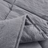 Traditional Microfiber Reversible 3 Piece Comforter Set in Grey