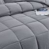 Traditional Microfiber Reversible 3 Piece Comforter Set in Grey
