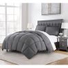 Reversible Microfiber Down Alternative Comforter Set in Grey