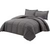 Reversible Microfiber Down Alternative Comforter Set in Grey