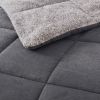 Plush Sherpa Reversible Micro Suede Comforter Set in Gray