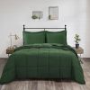 Green 3 piece Microfiber Reversable Comforter Set