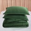 Green 3 piece Microfiber Reversable Comforter Set