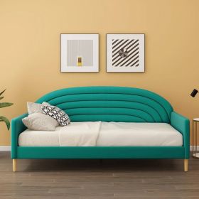 Twin size Mid-Century Modern Velvet Upholstered Daybed (Color: Emarld Green)