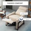 Modern Upholstered Manual Reclining Sofa Chair w/ Armrest and Footrest