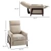 Modern Upholstered Manual Reclining Sofa Chair w/ Armrest and Footrest