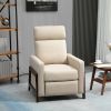 Modern Upholstered Manual Reclining Sofa Chair w/ Armrest and Footrest