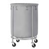 Round 45-Gallon Laundry Basket Hamper Fabric Bag Steel Frame on Wheels