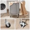 Round 45-Gallon Laundry Basket Hamper Fabric Bag Steel Frame on Wheels