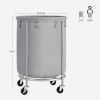 Round 45-Gallon Laundry Basket Hamper Fabric Bag Steel Frame on Wheels