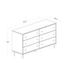 Farmhouse Mid Century 6 Drawer Dresser