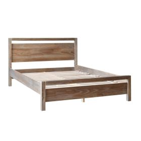 FarmHouse Traditional Rustic Pine Platform Bed (Color: King)