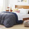 All Seasons Grey/Navy Reversible Polyester Down Alternative Comforter