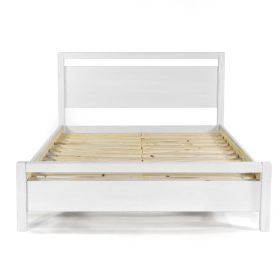 FarmHouse Traditional Rustic White Platform Bed (Color: King)