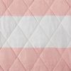 Pink White Stripe Reversible Rainbows Cotton Quilt Set