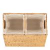 2-Bin Handwoven Hyacinth Linen Liner Laundry Hamper w/ Handles