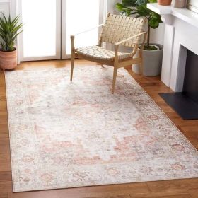 Traditional Persian Style Washable Boho Light Grey Red Area Rug (size: 3Ft X 5Ft)