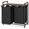 Metal Wood Industrial Modern Laundry Sorter Hamper