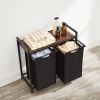 Metal Wood Industrial Modern Laundry Sorter Hamper