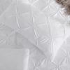 All Season Pleated Hypoallergenic Microfiber Reversible Comforter Set in White