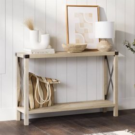 Industrial Farmhouse Entryway Table / Sofa Table (Color: White)