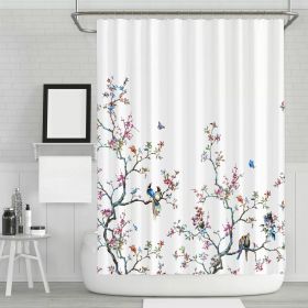 72-inch Shower Curtain (Color: White Blue Pink)