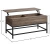 Modern Metal wood Lift-Top Coffee Table Sofa Laptop Desk