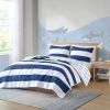 Coastal Reversible Navy Blue White Sharks Cotton Quilt Set