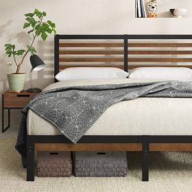 King Size Eco Friendly Bamboo Metal Platform Bed Frame (size: King)